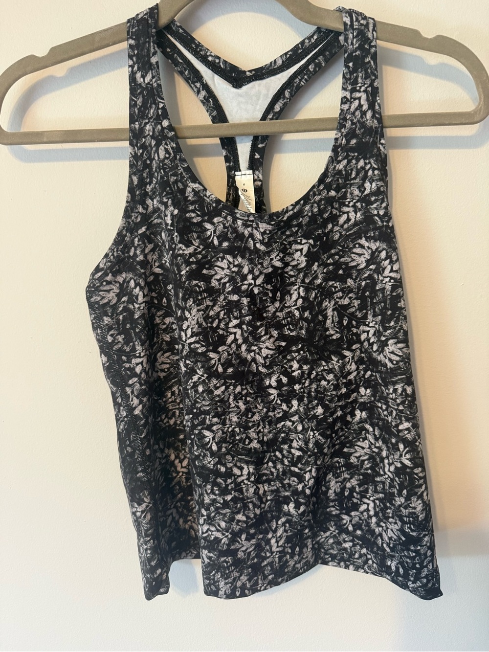 lululemon athletica Black & White Floral-Print Racerback Tank